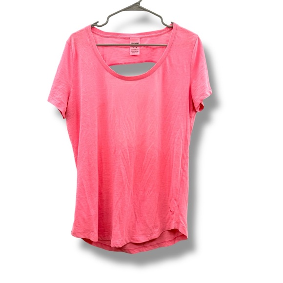 Victoria’s Secret Pink Scoop Neck Cutout Back Tee Women’s Size Medium Coral - Picture 1 of 7